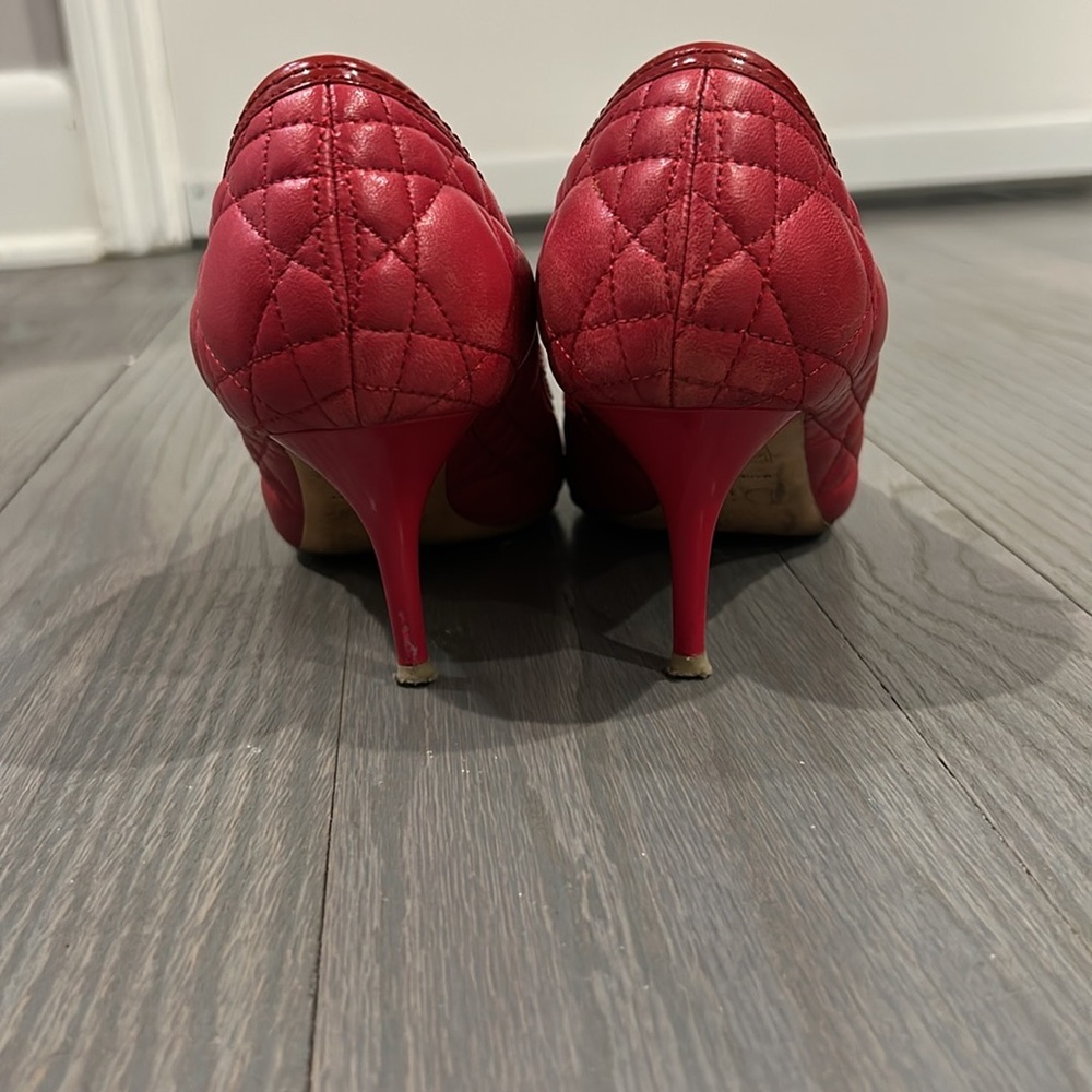 Dior Red Quilted Heels - Picture 4 of 12